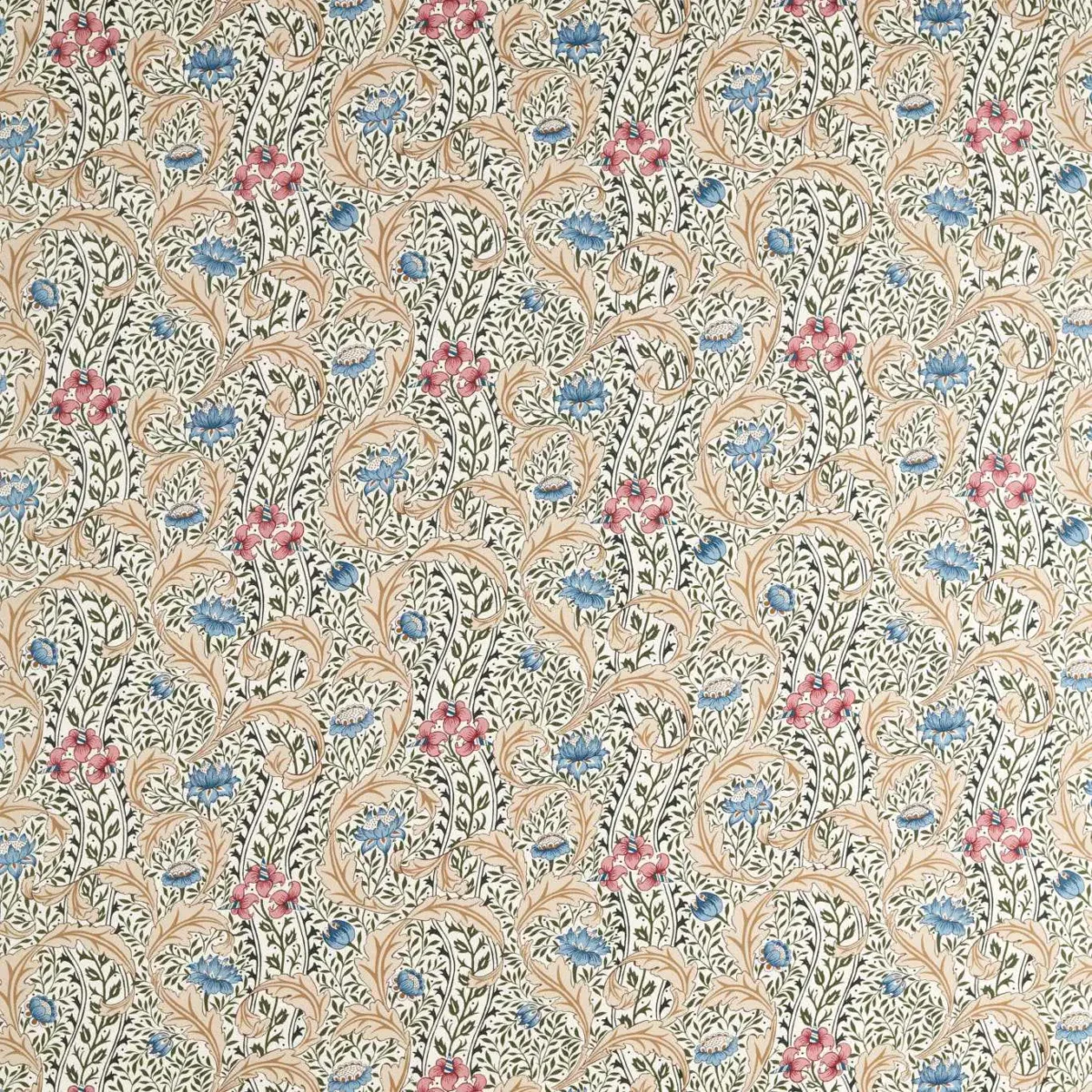 multicolour botanical linen fabric from William Morris & Co