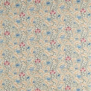 multicolour botanical linen fabric from William Morris & Co