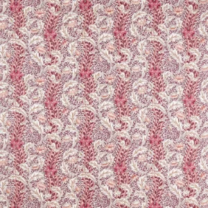 red botanical linen fabric from William Morris & Co