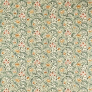 green botanical linen fabric from William Morris & Co