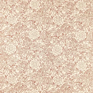 red botanical linen fabric from William Morris & Co