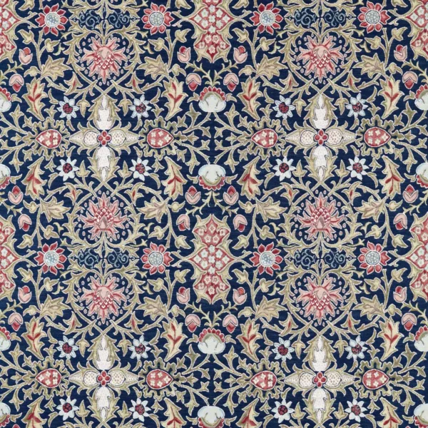 Wilton Weave Fabric - Indigo by blue botanical woven fabric from William Morris & Co