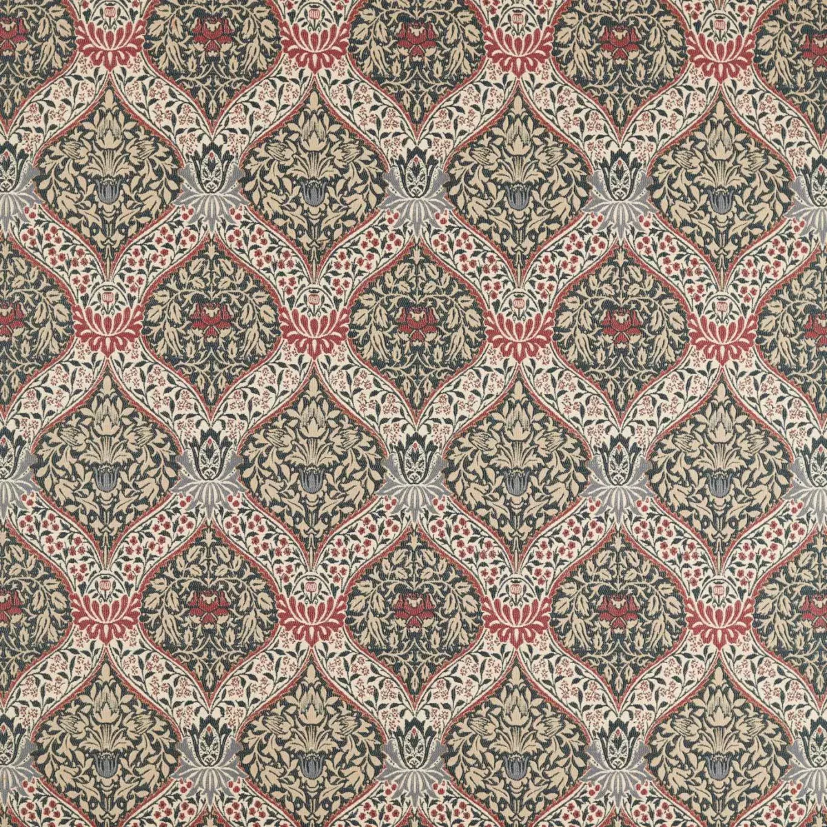 orange botanical cotton fabric from William Morris & Co