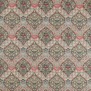 orange botanical cotton fabric from William Morris & Co