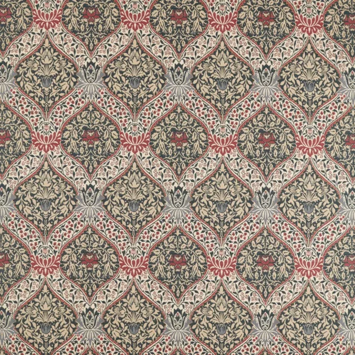 Norbury Weave Fabric - Slate / Plum swatch
