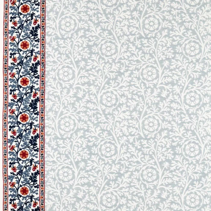 Chamomile Embroidery Fabric - Woad swatch