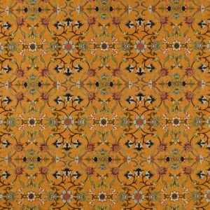 yellow botanical embroideried fabric from William Morris & Co