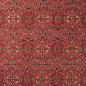 red botanical embroideried fabric from William Morris & Co