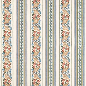 pink botanical embroideried fabric from William Morris & Co