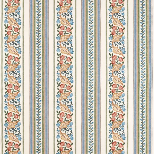 pink botanical embroideried fabric from William Morris & Co