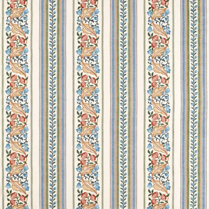 Bluebell & Peony Embroidery Fabric - Rose / Woad swatch