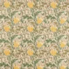 yellow botanical embroideried fabric from William Morris & Co