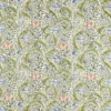 green botanical embroideried fabric from William Morris & Co