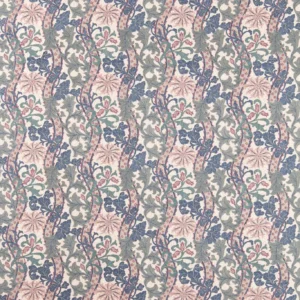 blue botanical embroideried fabric from William Morris & Co