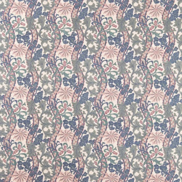 Cornflower Embroidery Fabric - Indigo / Plum by blue botanical embroideried fabric from William Morris & Co