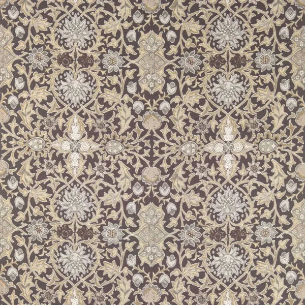 Wilton Weave Fabric - Slate by brown botanical woven fabric from William Morris & Co