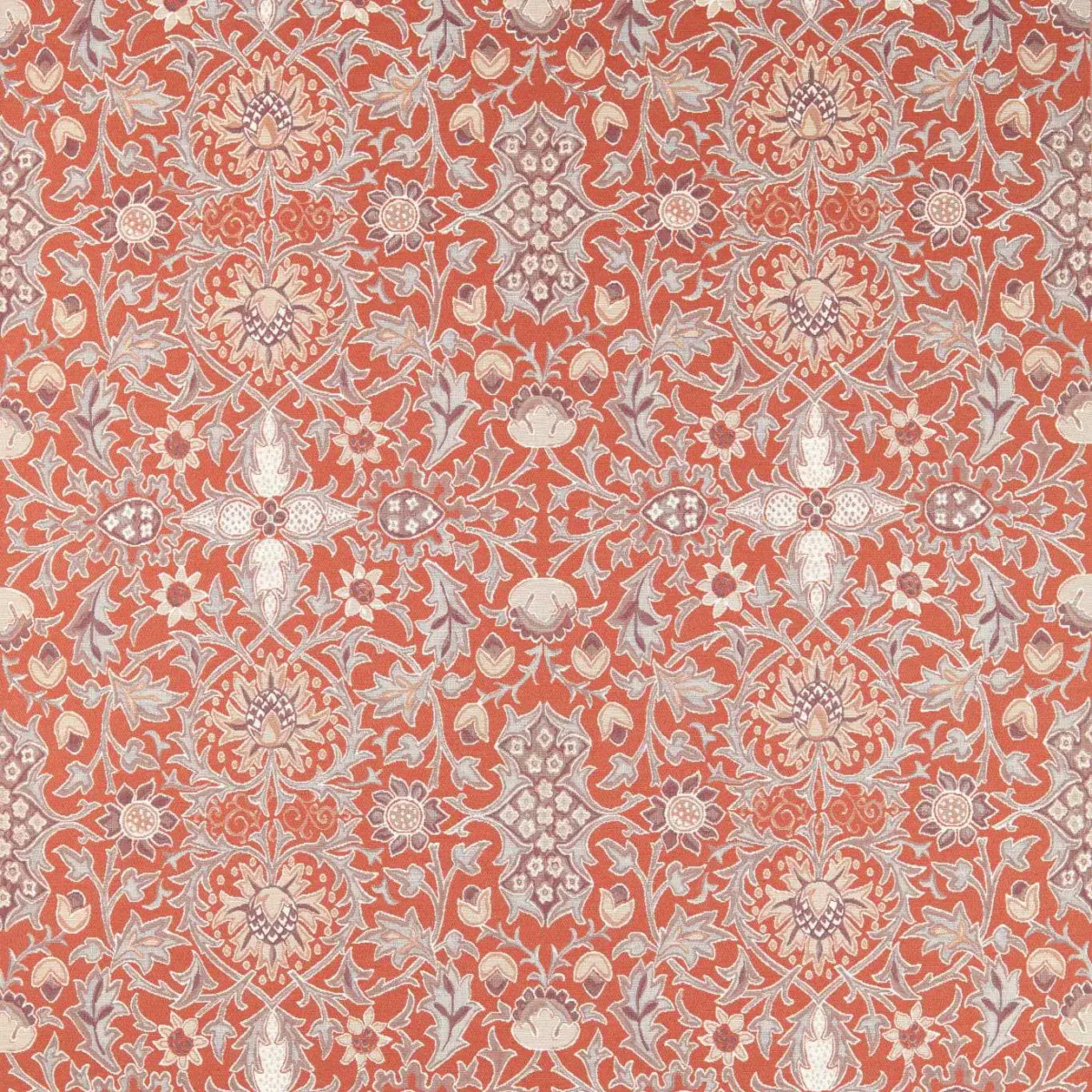 Wilton Weave Fabric - Russet by red botanical woven fabric from William Morris & Co