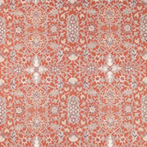 red botanical woven fabric from William Morris & Co