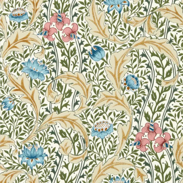 Wild Tulip & Vine Wallpaper - Multi by multicolour botanical wallpaper from william morris & co