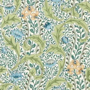 green botanical wallpaper from william morris & co