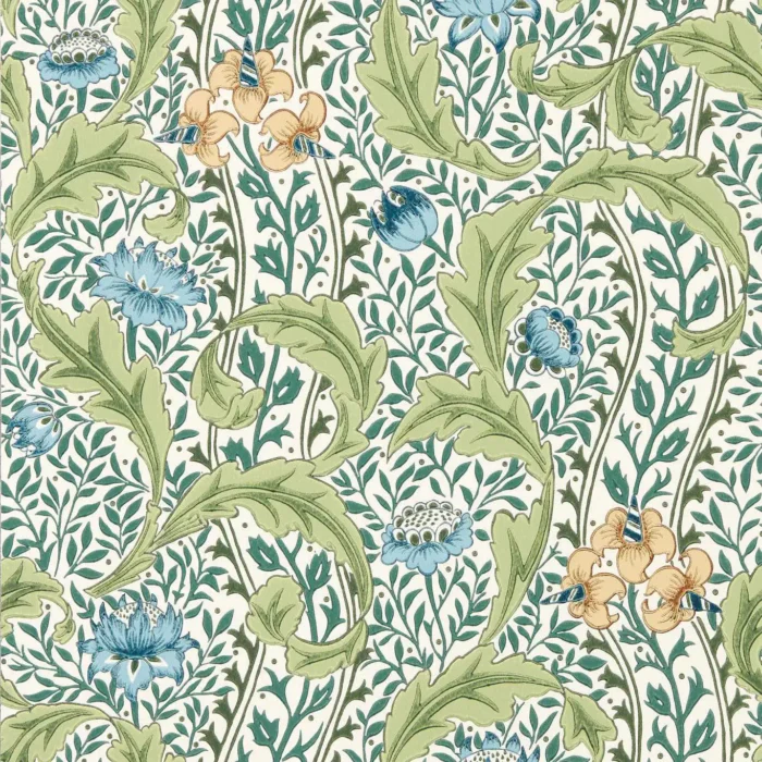 Wild Tulip & Vine  Wallpaper - Nettle / Woad swatch