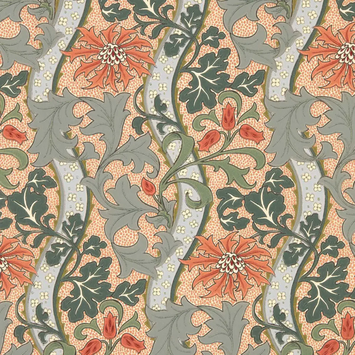 Cornflower Wallpaper - Russet / Teal by yellow botanical wallpaper from william morris & co