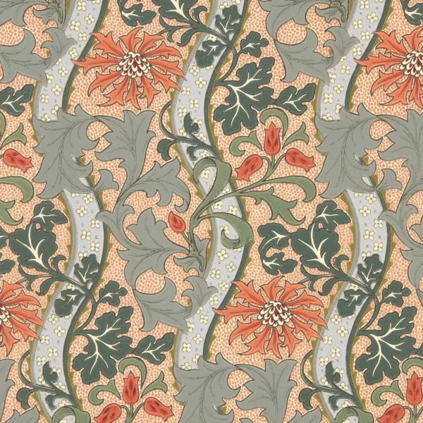 Cornflower Wallpaper - Russet / Teal by yellow botanical wallpaper from william morris & co
