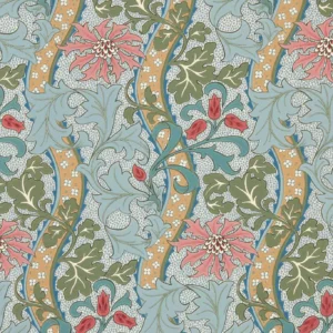 blue botanical wallpaper from william morris & co