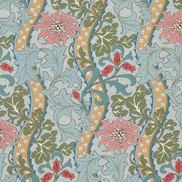 blue botanical wallpaper from william morris & co