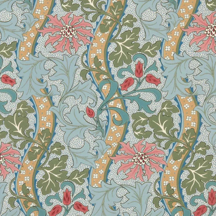 Cornflower Wallpaper - Rose /  Woad – Rose / Woad swatch