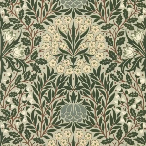 green botanical wallpaper from william morris & co
