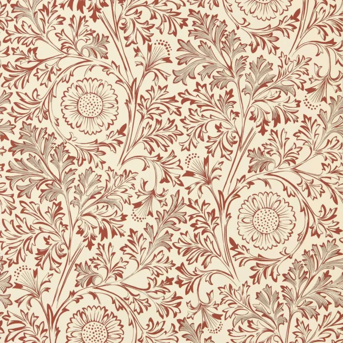 Chamomile Wallpaper - Flax /  Madder – Flax / Madder swatch