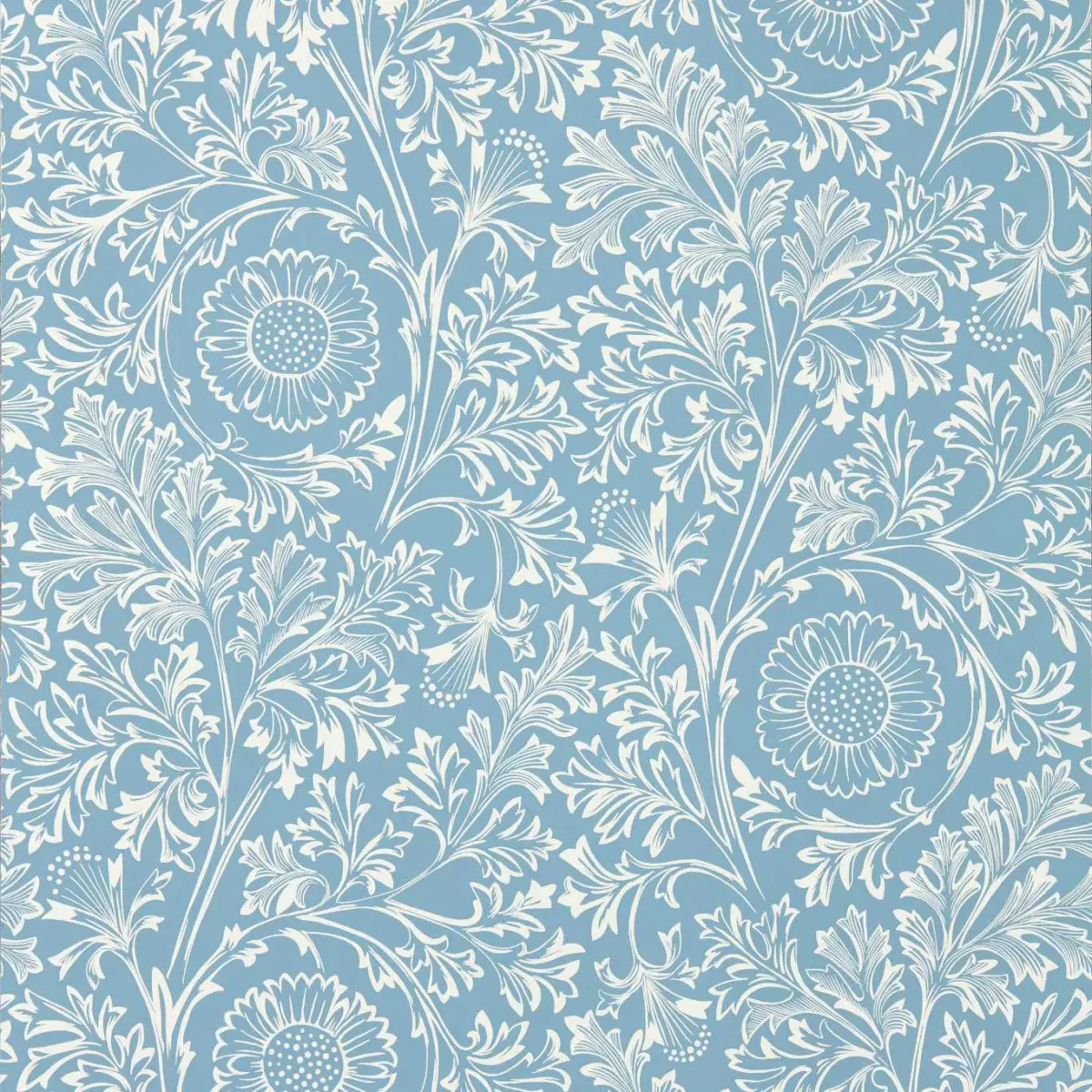 Chamomile Wallpaper - China Blue by blue botanical wallpaper from william morris & co
