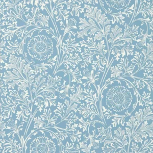 blue botanical wallpaper from william morris & co