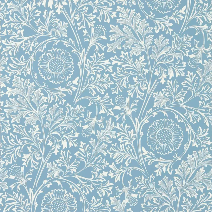 Chamomile Wallpaper - China Blue swatch