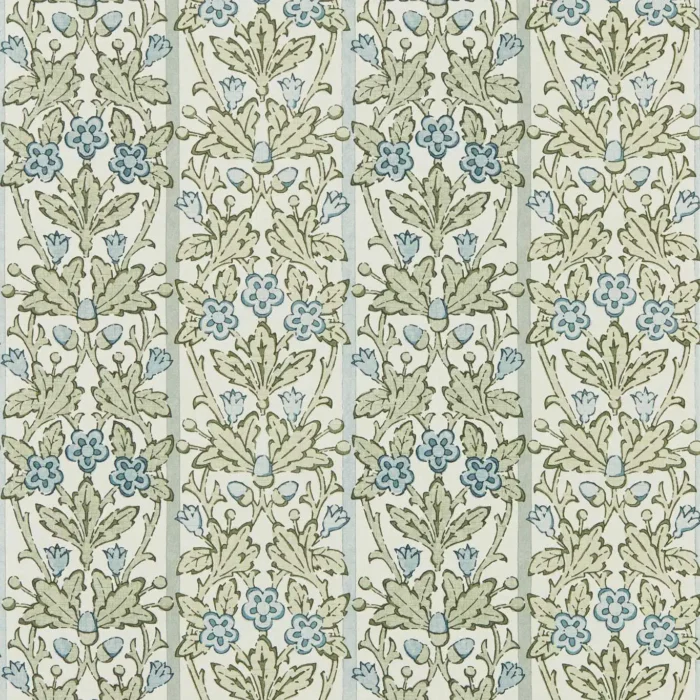 Oak & Blossom Wallpaper -  Thyme / Woad swatch
