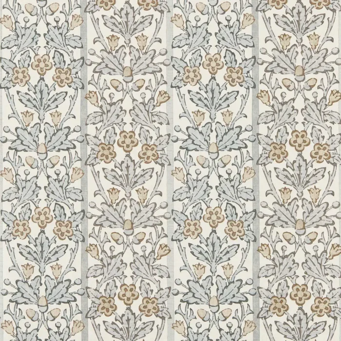 Oak & Blossom Wallpaper -  Mineral Blue / Linen swatch