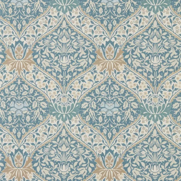 Norbury Wallpaper - Woad / Linen by blue botanical wallpaper from william morris & co