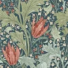 green botanical wallpaper from william morris & co