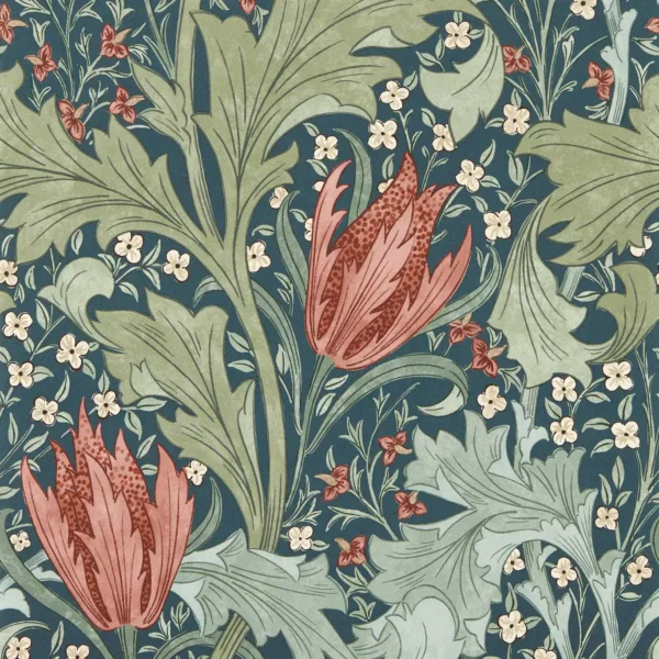 green botanical wallpaper from william morris & co