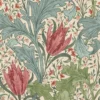 red botanical wallpaper from william morris & co