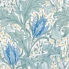 blue botanical wallpaper from william morris & co