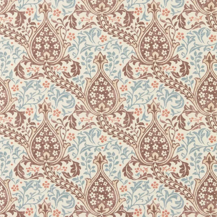 Persian Tulip Wallpaper -  Umber / Mineral Blue swatch