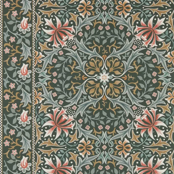 Walthamstow Wallpaper - Forest / Teal by green botanical wallpaper from william morris & co