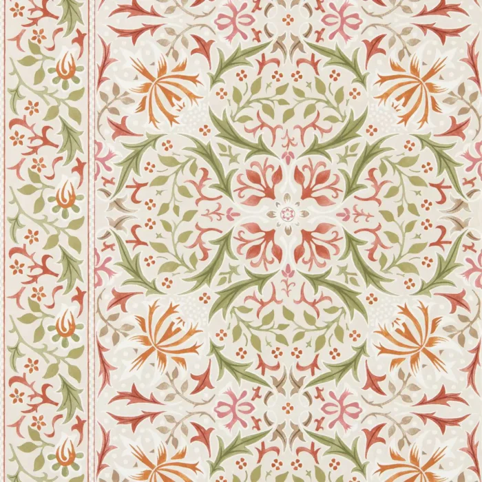 Walthamstow Wallpaper - Rose /  Nettle – Rose / Nettle swatch