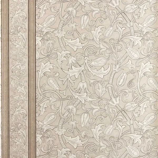 Etched Scrolling Tulip Wallpaper - Parchment by pink botanical wallpaper from william morris & co