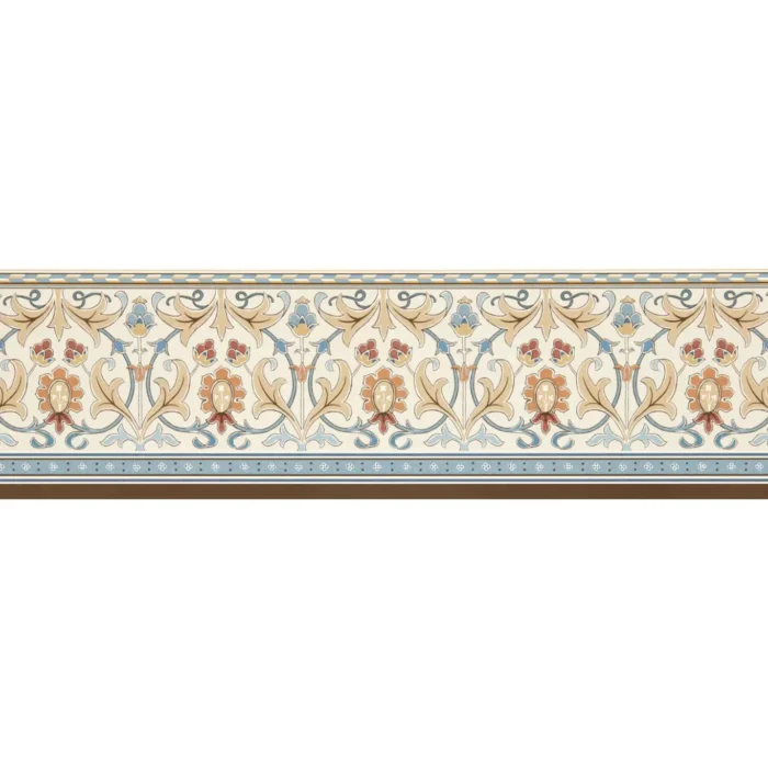 Ornamental Frieze Border -  Linen / Woad swatch
