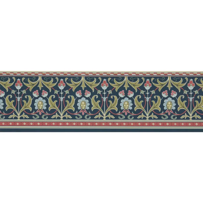 Ornamental Frieze Border -  Indigo / Thyme swatch