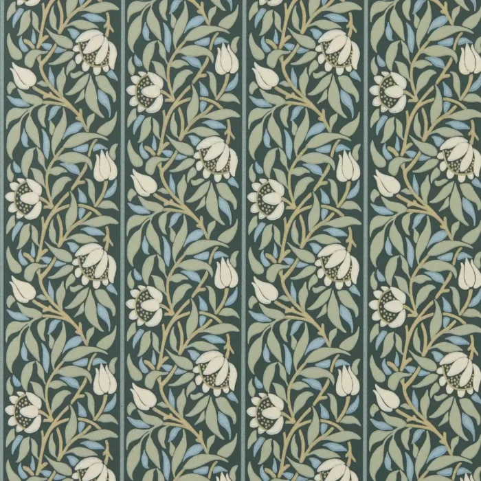 Peony Trellis Wallpaper -  Bayleaf / Slate swatch