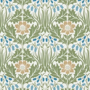 blue botanical wallpaper from william morris & co